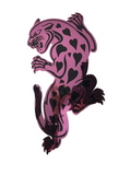 Black Hearted / Pink Body Mirror Acrylic Panther Wall Hanging